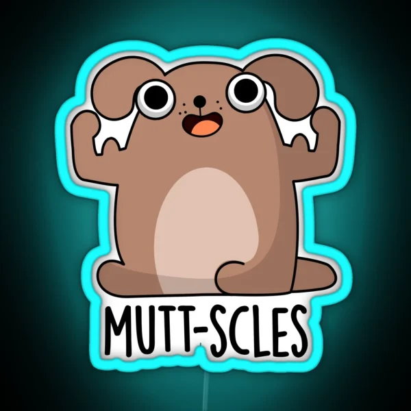 Mutt Scles Animal Funny Dog Puns RGB Neon Sign