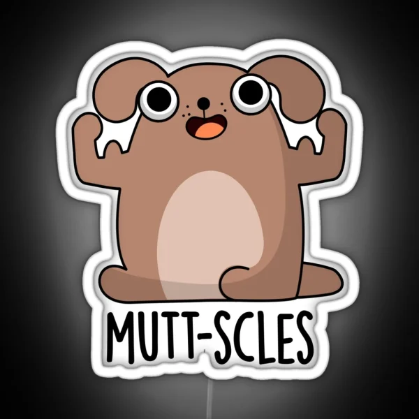Mutt Scles Animal Funny Dog Puns RGB Neon Sign