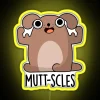 A funny dog pun neon sign featuring RGB yellow mutt scales animal design.