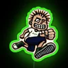 skatepunk neon sign with rgb green glow