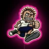 Skatepunk rgb neon sign with pink glow