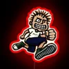 skatepunk neon sign with blink animation rgb colors red