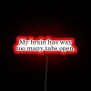 brain with too many tabs open neon rgb sign - red