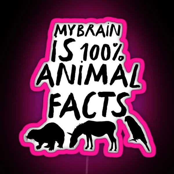 My Brain Is 100 Animal Facts RGB Neon Sign