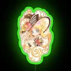 rgb neon sign featuring my fair usagi in green