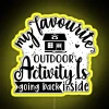 A colorful neon sign highlighting my favorite outdoor activity with vibrant RGB lighting in yellow.