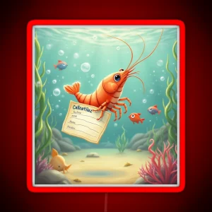 My Sister Had A Baby Shrimp Playful Underwater Scene RGB Neon Sign