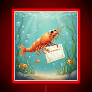 My Sister Had A Baby Shrimp Playful Underwater Scene RGB Neon Sign