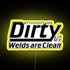 Dirty thoughts, clean welds neon sign in yellow - RGB v2.