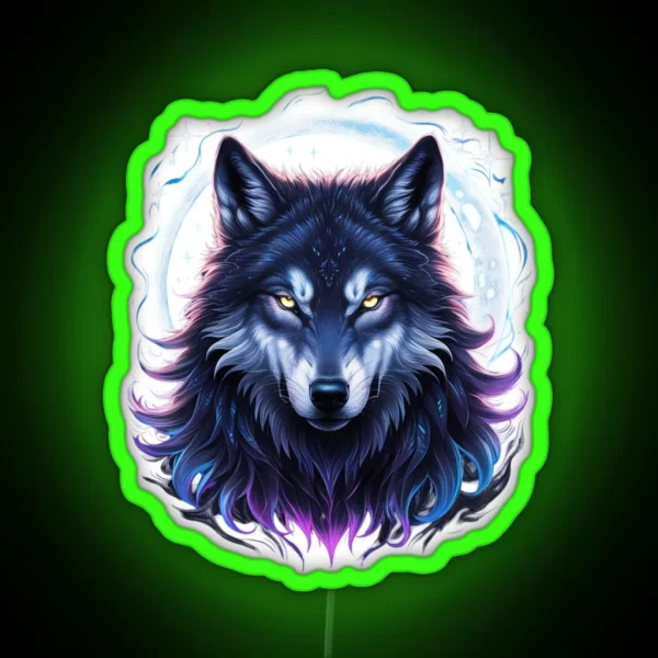 Mystic Blue Wolf RGB Neon Sign