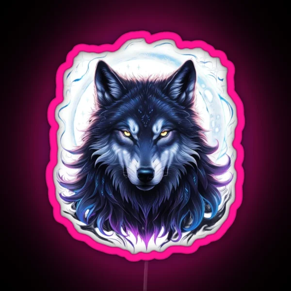 Mystic Blue Wolf RGB Neon Sign