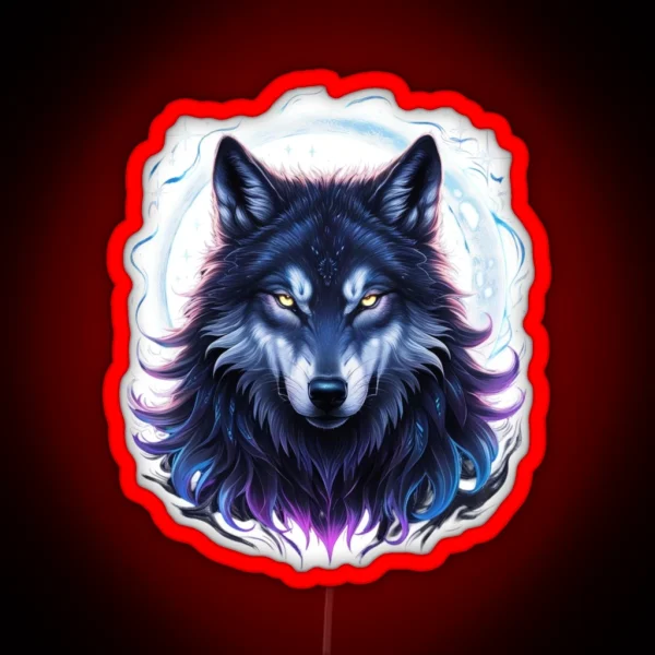 Mystic Blue Wolf RGB Neon Sign