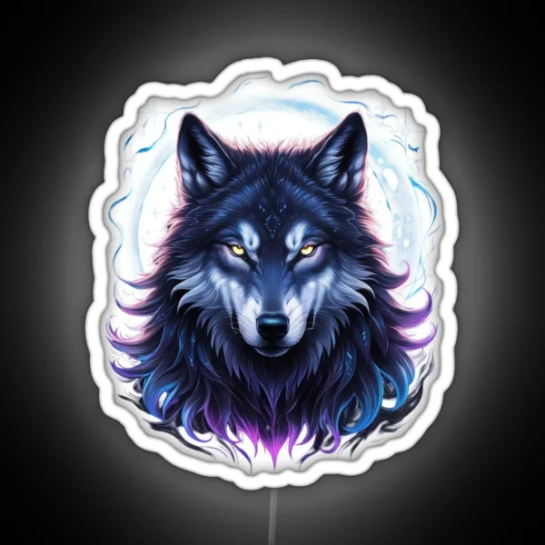 Mystic Blue Wolf RGB Neon Sign