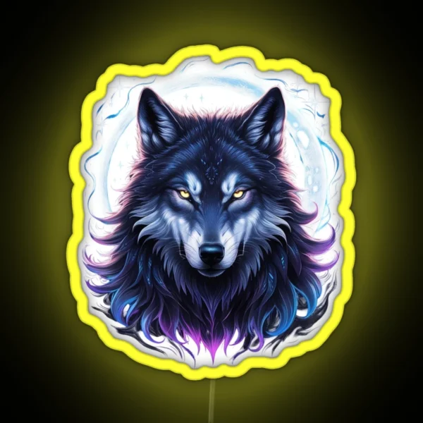 Mystic Blue Wolf RGB Neon Sign