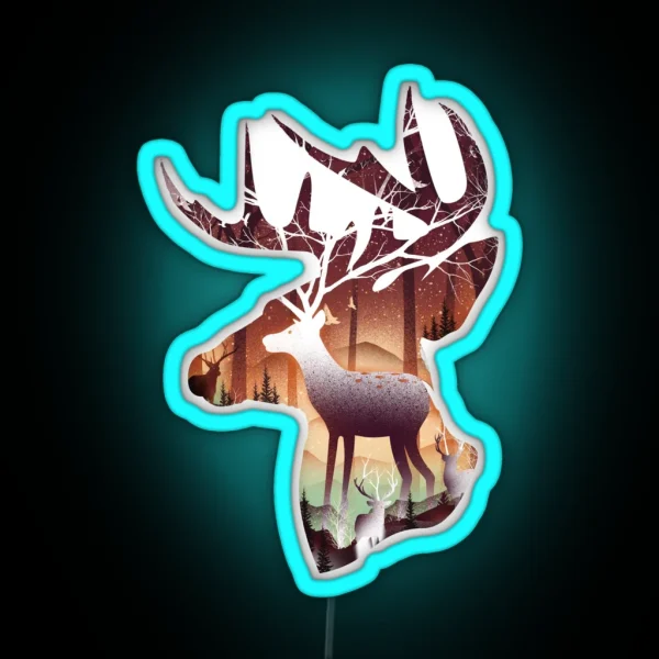 Mystical Deer RGB Neon Sign
