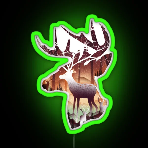 Mystical Deer RGB Neon Sign