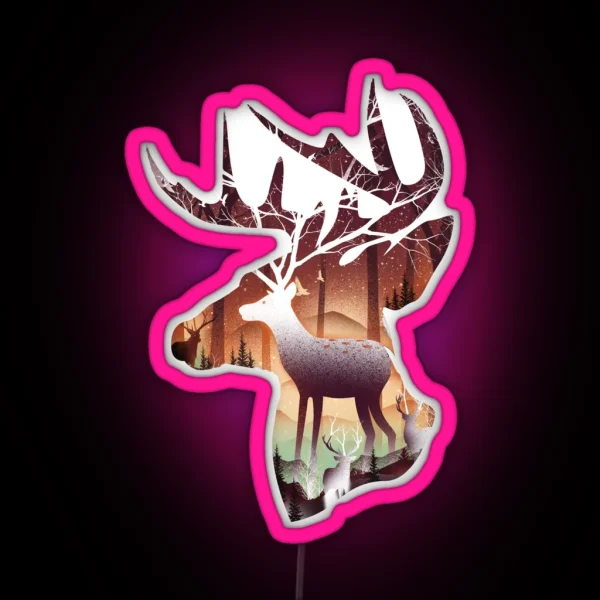 Mystical Deer RGB Neon Sign
