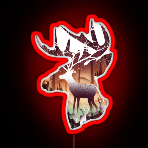 Mystical Deer RGB Neon Sign