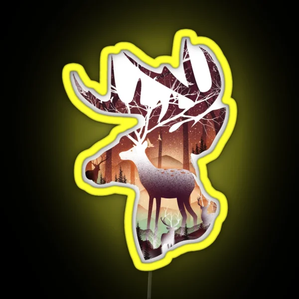 Mystical Deer RGB Neon Sign