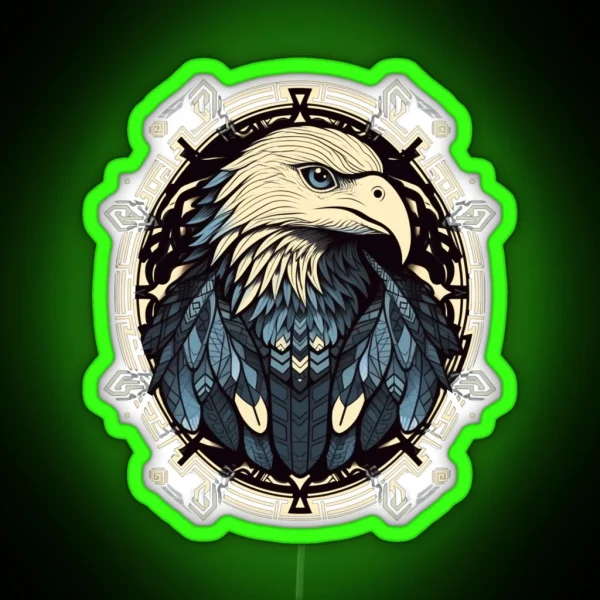 Mystical Eagle Animal Of Power Spirit Animal Design RGB Neon Sign