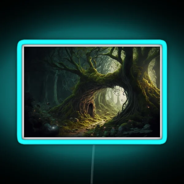 Mystical Forest Cove RGB Neon Sign