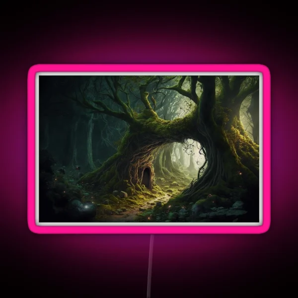 Mystical Forest Cove RGB Neon Sign