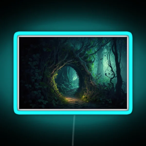 Mystical Forest Path RGB Neon Sign