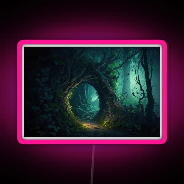 Mystical Forest Path RGB Neon Sign