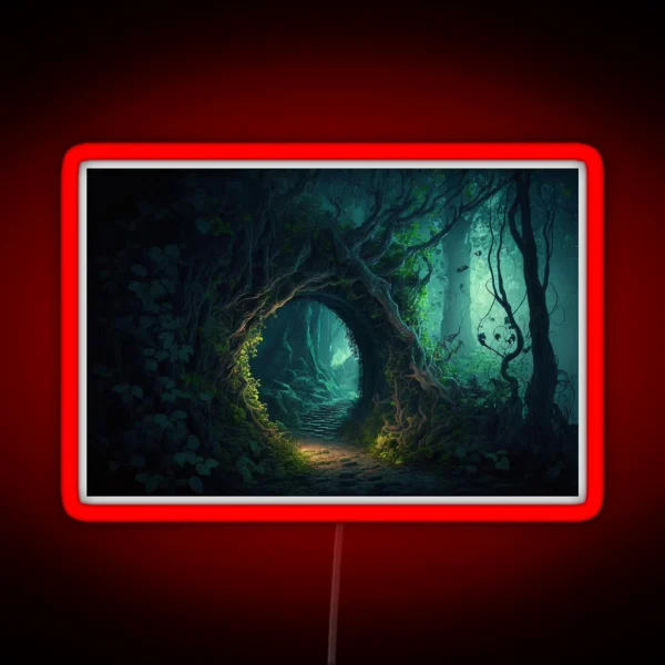 Mystical Forest Path RGB Neon Sign