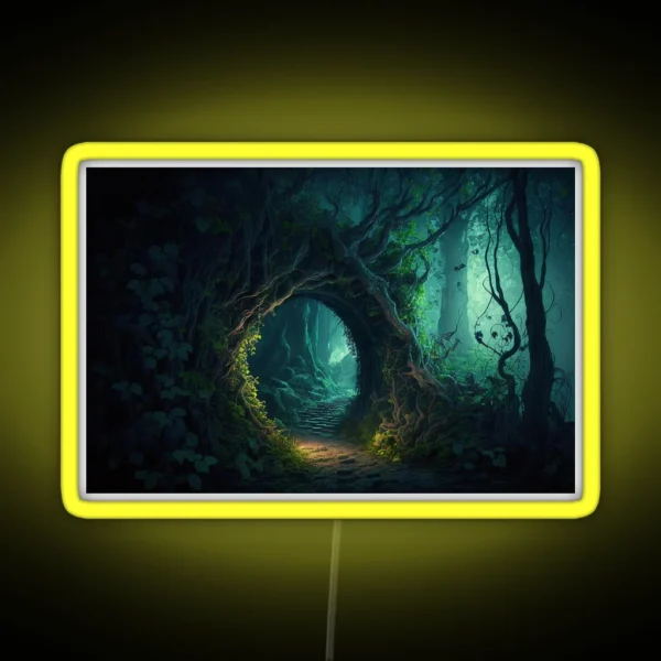 Mystical Forest Path RGB Neon Sign