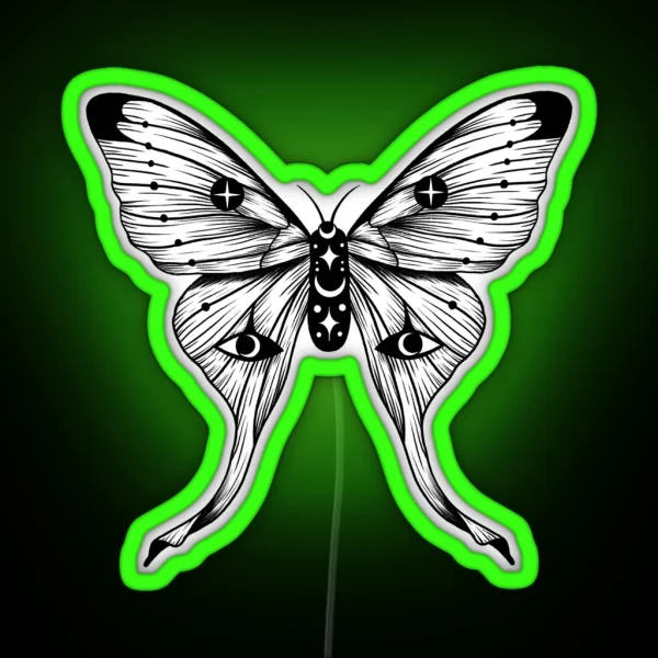 Mystical Moon Moth RGB Neon Sign