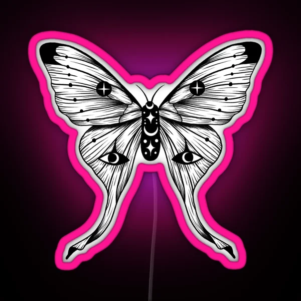 Mystical Moon Moth RGB Neon Sign