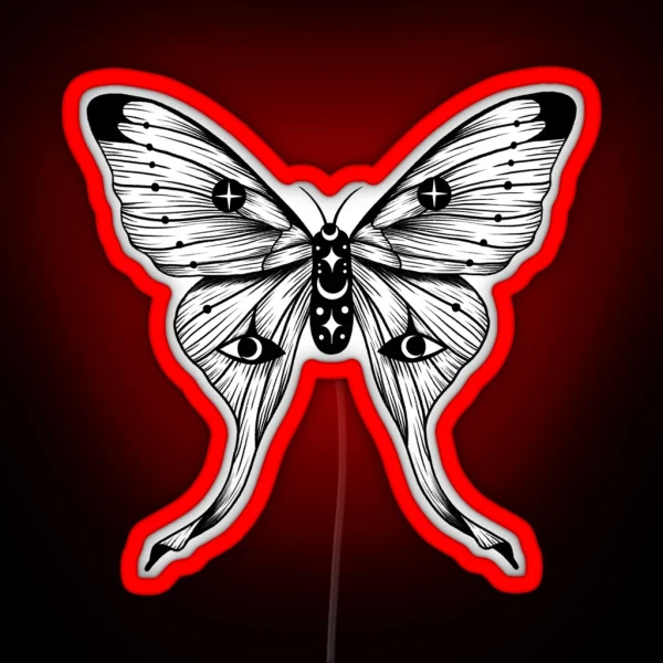 Mystical Moon Moth RGB Neon Sign
