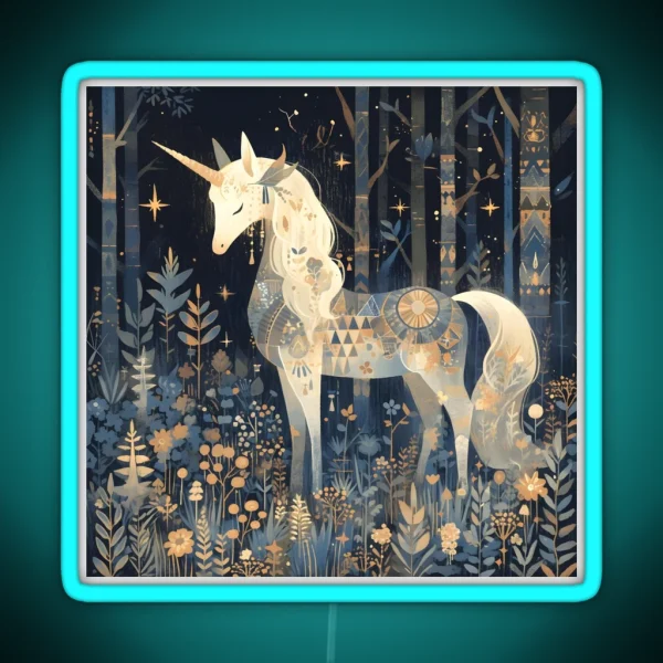 Mystical Starry Unicorn RGB Neon Sign