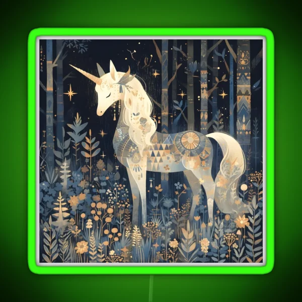 Mystical Starry Unicorn RGB Neon Sign
