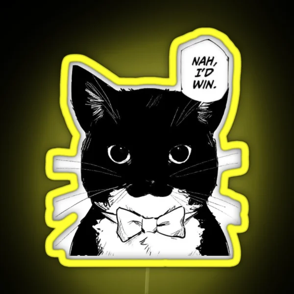 Nah I D Win Cat Version RGB Neon Sign