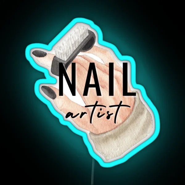 Nail Artist Hand RGB Neon Sign