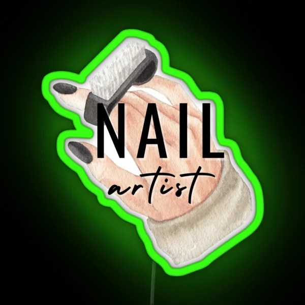 Nail Artist Hand RGB Neon Sign