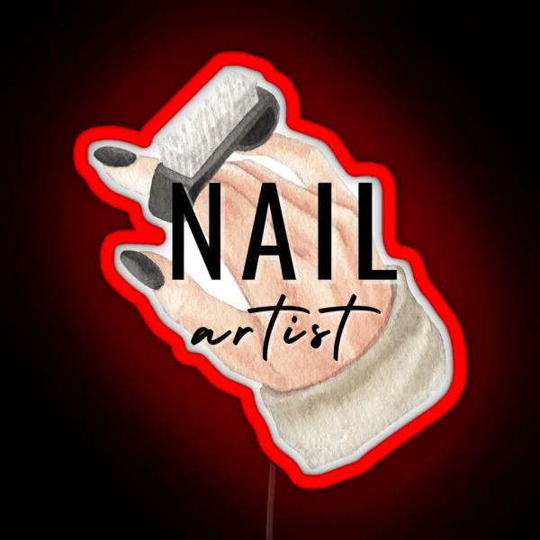 Nail Artist Hand RGB Neon Sign