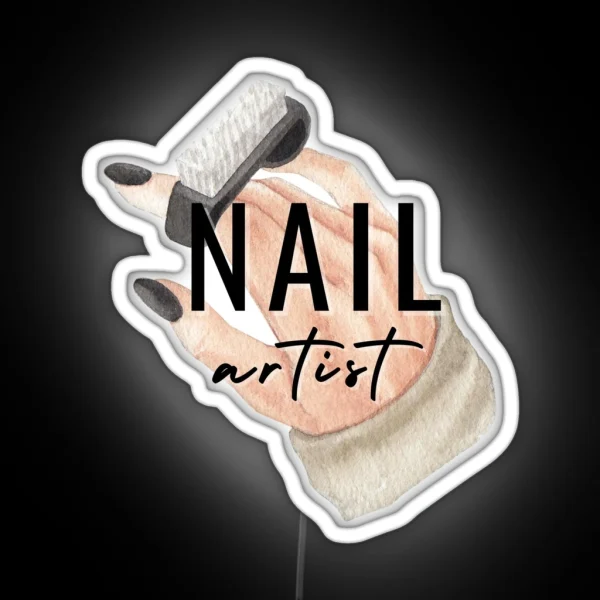 Nail Artist Hand RGB Neon Sign
