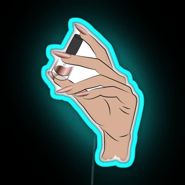 Nail Artist Hand With Nail Polish RGB Neon Sign