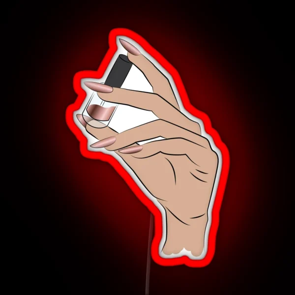Nail Artist Hand With Nail Polish RGB Neon Sign