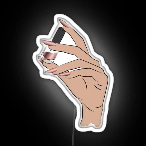 Nail Artist Hand With Nail Polish RGB Neon Sign