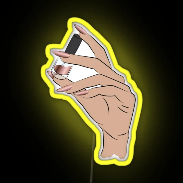 Nail Artist Hand With Nail Polish RGB Neon Sign