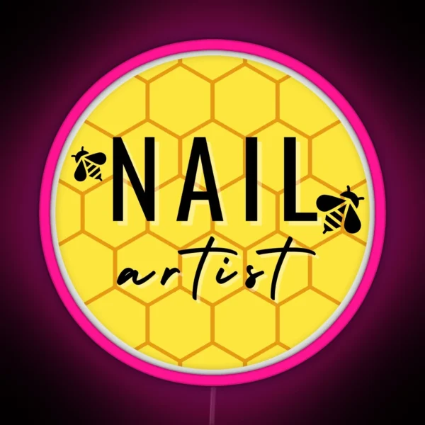 Nail Artist Honeycomb RGB Neon Sign
