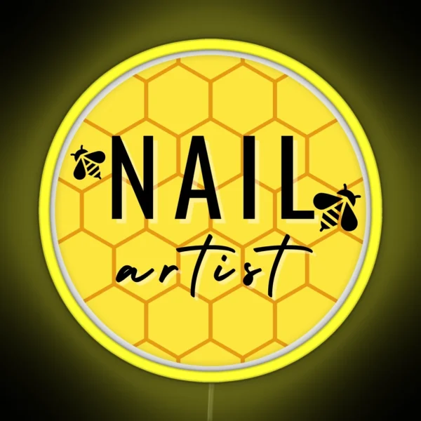 Nail Artist Honeycomb RGB Neon Sign