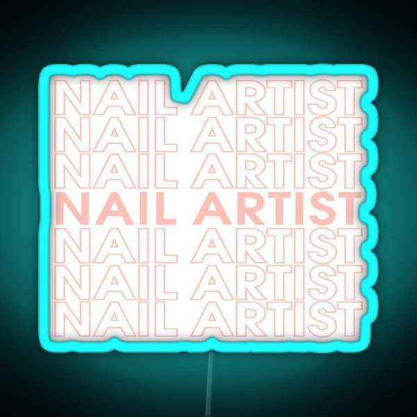 Nail Artist In Pink Design RGB Neon Sign