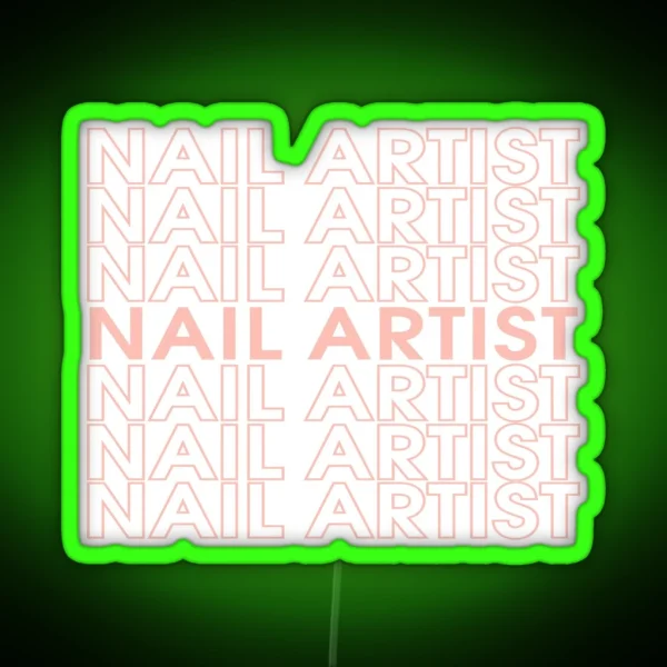 Nail Artist In Pink Design RGB Neon Sign