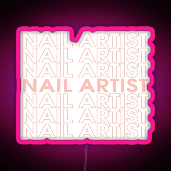 Nail Artist In Pink Design RGB Neon Sign