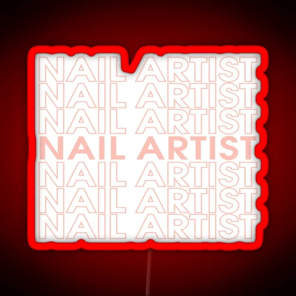 Nail Artist In Pink Design RGB Neon Sign